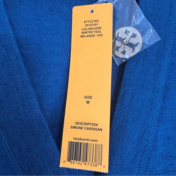 Tory Burch Merino Wool Cardigan – Winter Teal 💙✨ - Picture 4 of 12